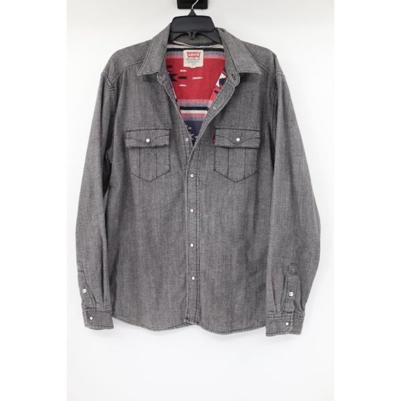 Levi's Men's L aztec fleece lined pearl snap shirt